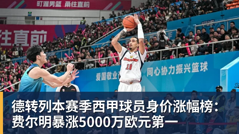 德转列本赛季西甲球员身价涨幅榜：费尔明暴涨5000万欧元第一